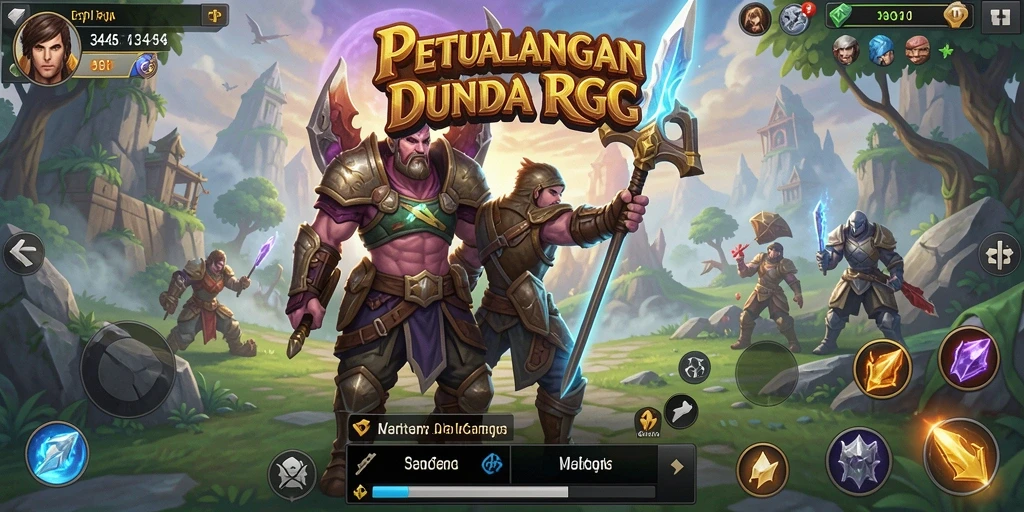 Antarmuka permainan RPG 3446 yang penuh warna dan interaktif.