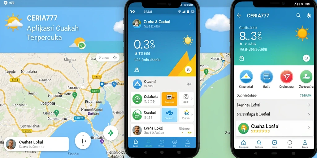 Antarmuka aplikasi CERIA777 menampilkan informasi cuaca dengan jelas dan informatif.