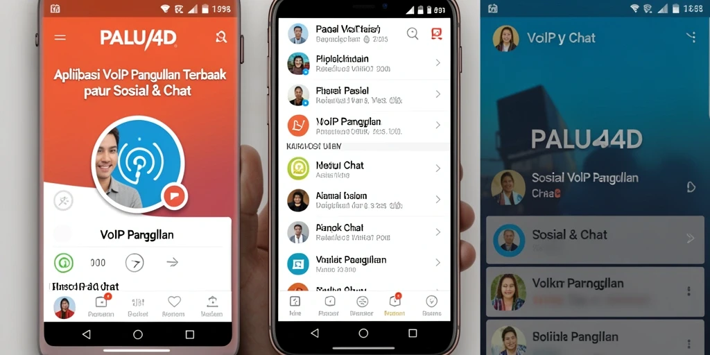 Antarmuka aplikasi PALU4D untuk VoIP Panggilan yang modern.