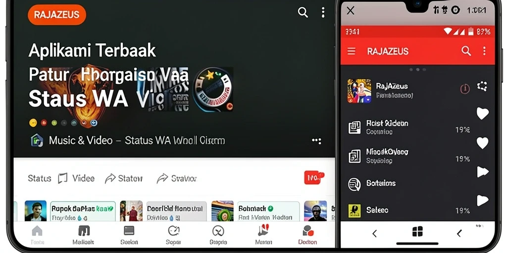 Antarmuka intuitif dan fitur menarik dari RAJAZEUS untuk Status WA Video.