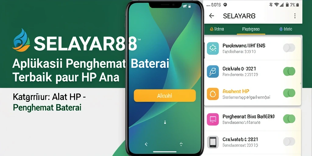Antarmuka aplikasi SELAYAR88 yang menampilkan fitur penghemat baterai.