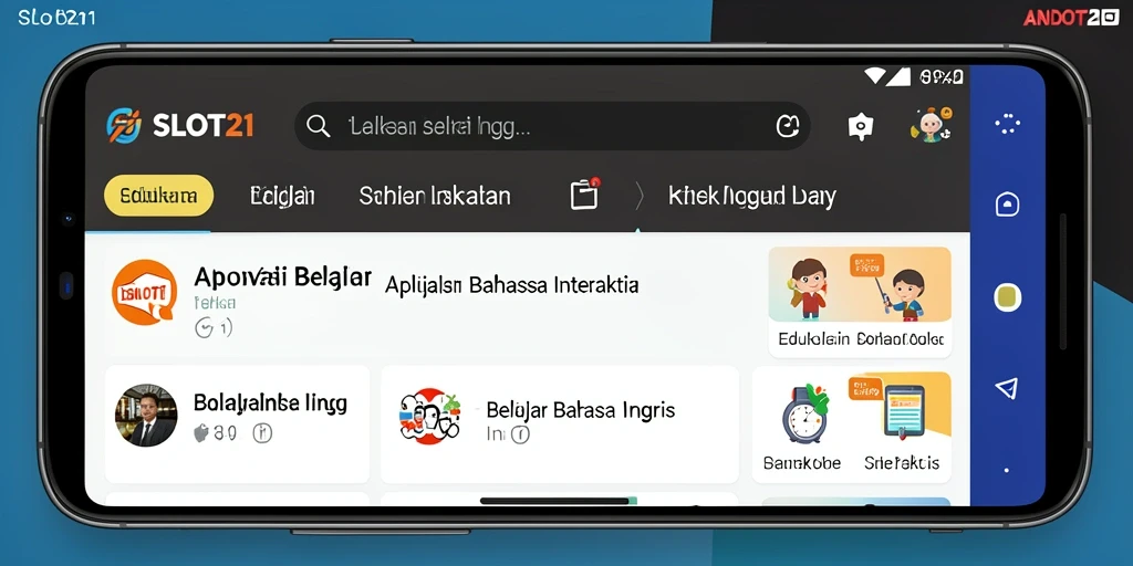 Antarmuka SLOT21 yang menarik dan mudah digunakan untuk belajar bahasa Inggris.