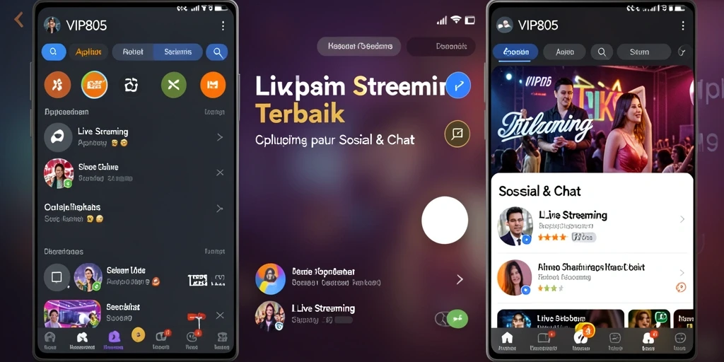 Tampilan antarmuka VIP805 yang sederhana dan menarik untuk Live Streaming.