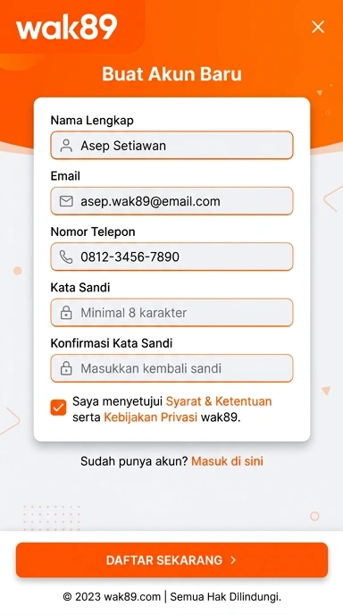 Cara Mudah Membuat Akun Baru Di wak89